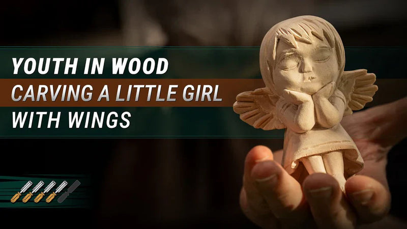 Carving a Dreamy Angel Girl in Wood: Capturing Childhood Innocence