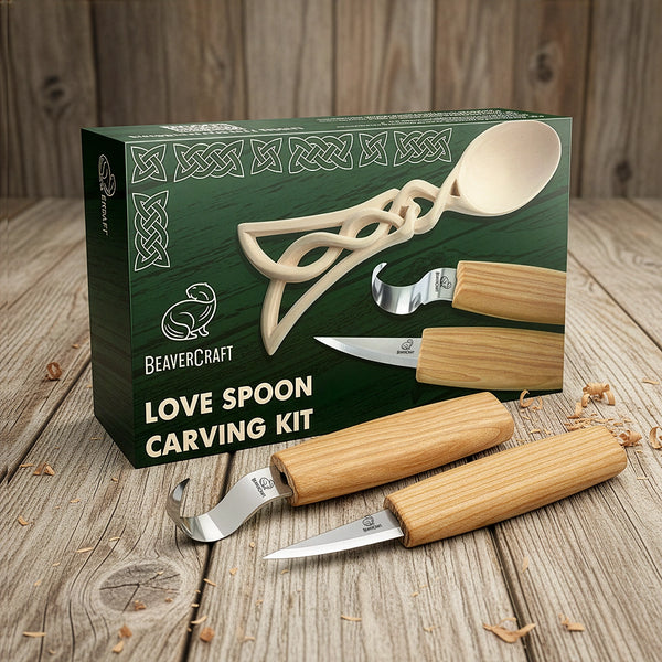 Celtic Spoon Carving Kit + Safety Gloves (S)