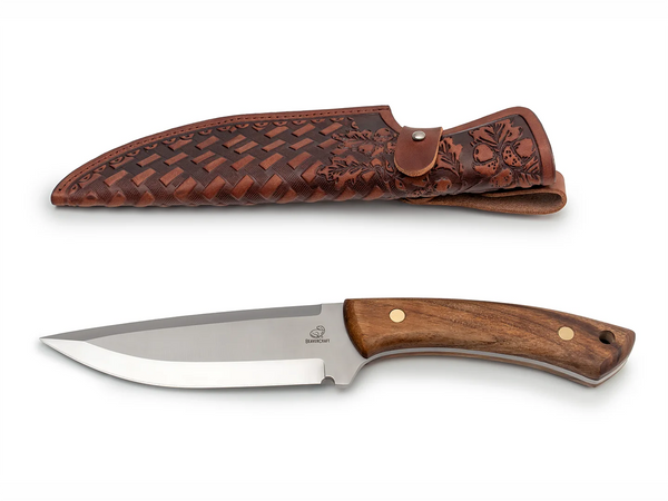 Hunting Knife with Leather Sheath