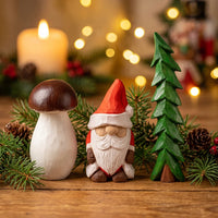 Holiday Carving Trio – Santa, Tree & Mushroom