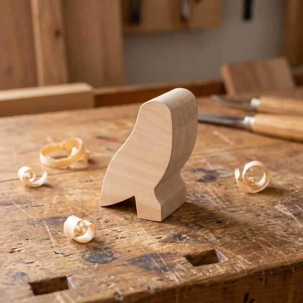 Owl Carving Blank – Pre-Cut Basswood