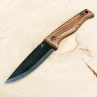 Couteau Bushcraft à lame fixe en acier au carbone Manche en noyer avec étui en cuir – BSH3 Nightfall
