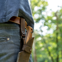 Couteau Bushcraft à lame fixe en acier au carbone Manche en noyer avec étui en cuir – BSH3 Nightfall
