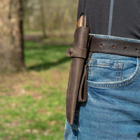 Cuchillo Bushcraft de Acero al Carbono Mango de Nogal con Funda de Cuero – BSH4 Dusk