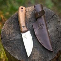 BSH7 Wild Harvest – Bushcraft-Messer aus Kohlenstoffstahl, Griff aus Walnussholz mit Lederscheide