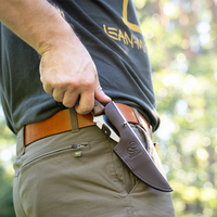 BSH7 Wild Harvest – Bushcraft-Messer aus Kohlenstoffstahl, Griff aus Walnussholz mit Lederscheide