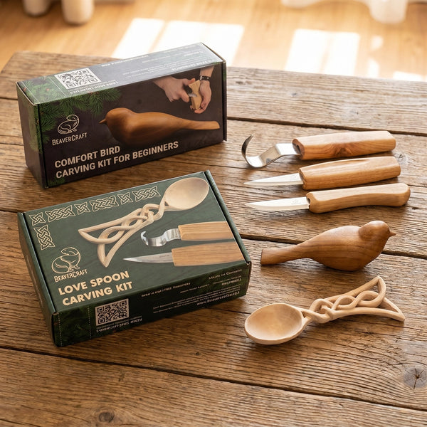 Set DIY Comfort Bird & Cuchara Celta - Kits de tallado en madera para principiantes