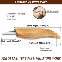 Cuchillo para tallado detallado en madera - C15