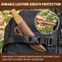 Cuchillo para Tallar con Funda de Cuero – C4S