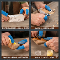Komfortvogel-Schnitzset – DIY-Schnitzset mit Schutzhandschuhen in Größe S