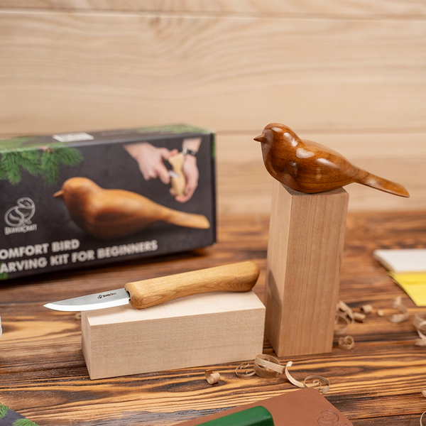 Set DIY Comfort Bird & Cuchara Celta - Kits de tallado en madera para principiantes