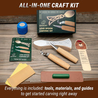 Kit de tallado de cuchara celta – Kit DIY de tallado con guantes de seguridad talla S
