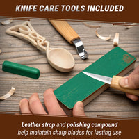 Kit de tallado de cuchara celta – Kit DIY de tallado con guantes de seguridad talla S