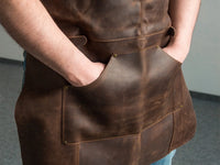 Tablier de travail en cuir marron ajustable – AP2X