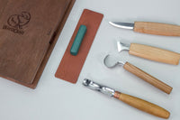 Spoon Carving Tool Set in Book Case, 4 pcs